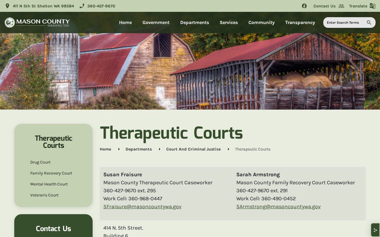 Shelton court records and Mason therapeutic courts