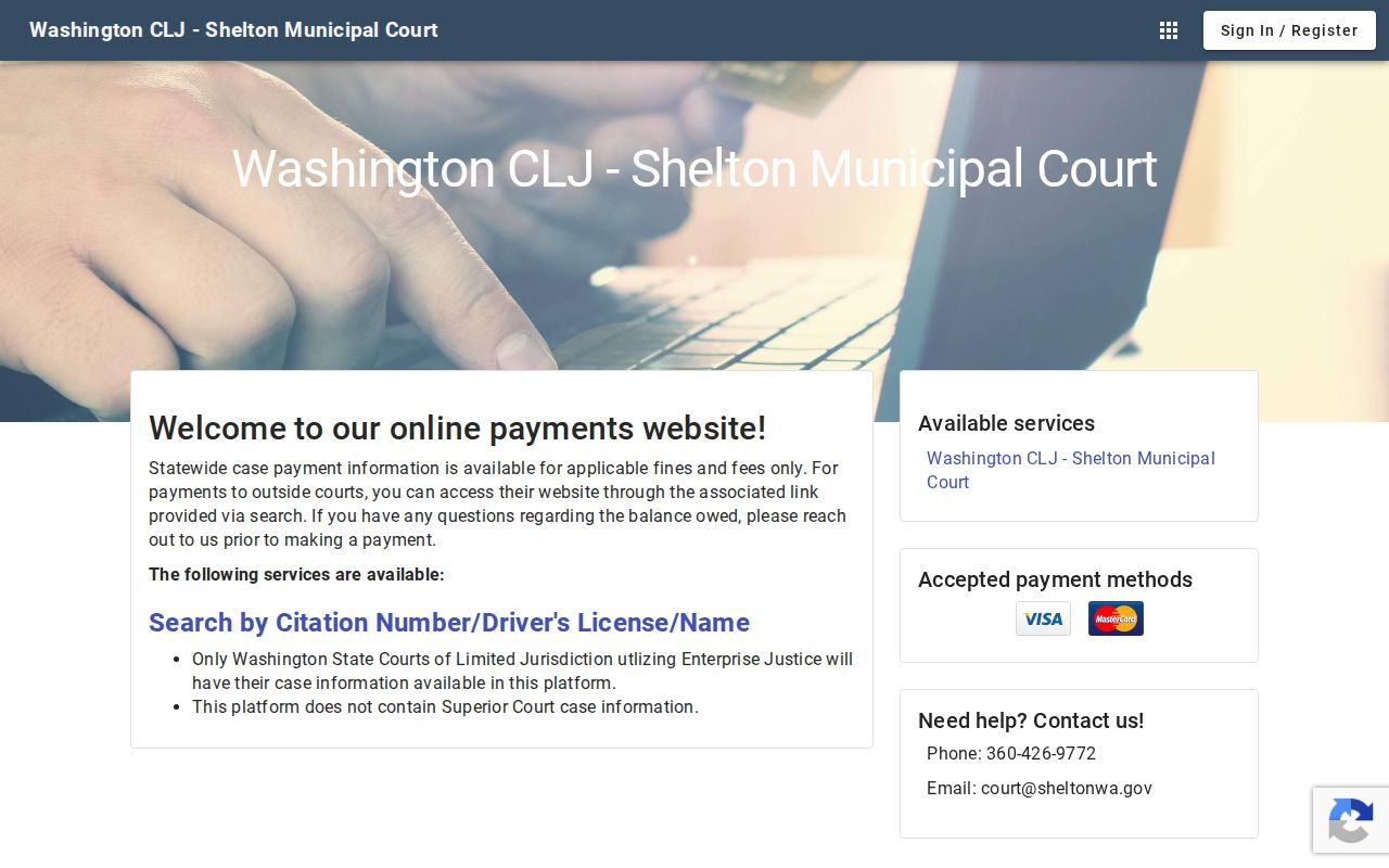Shelton court records municipal payment portal